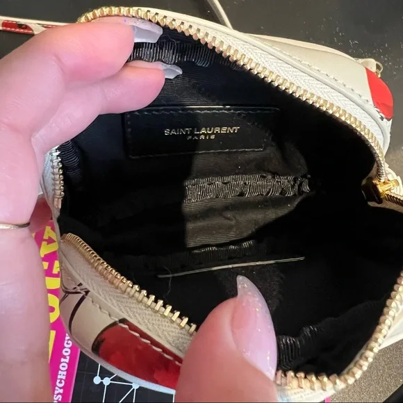 Saint Laurent baby lou cherry print leather micro crossbody bag - Picture 8 of 13